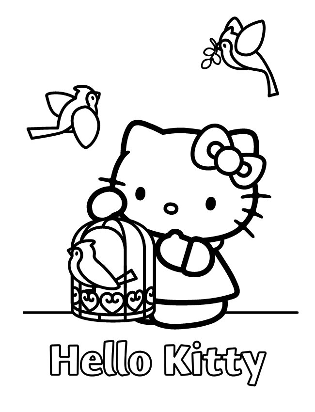 Plansa de colorat cu Hello Kitty 83 111